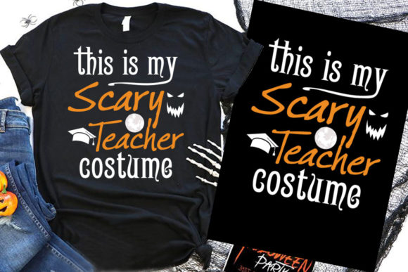 Halloween T Shirt Scary Teacher Costume Graphics