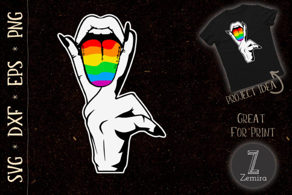 LGBT Lesbian Tongue Graphics for T-Shirt Designs